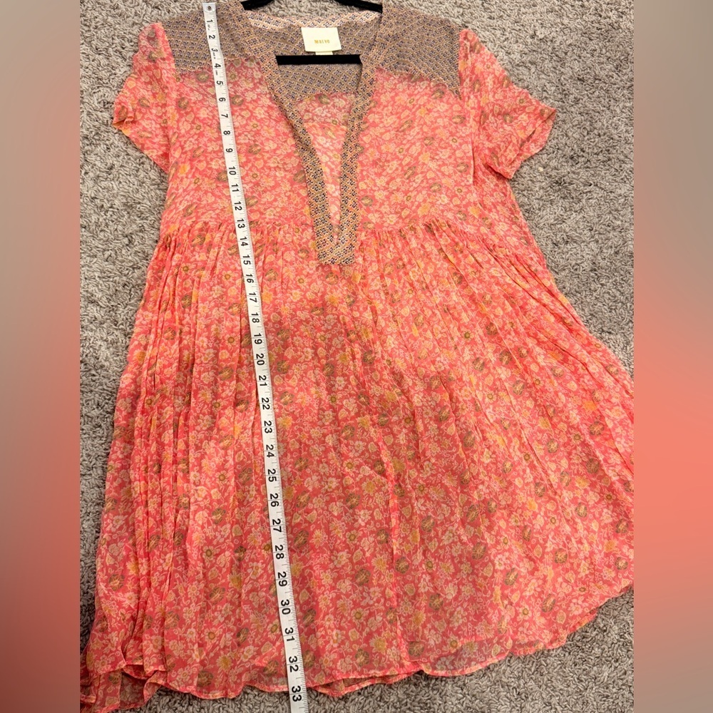 Maeve Coral Floral Blouse Dress - Picture 5 of 7